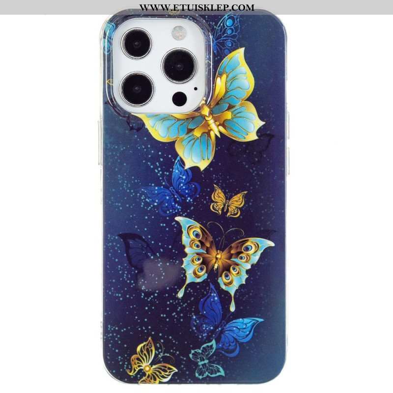 Etui do iPhone 15 Pro Fluorescencyjne Motyle